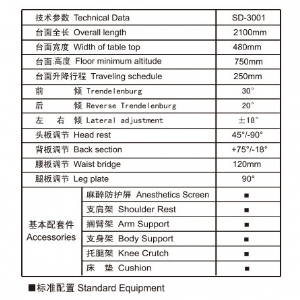 SD-3001側面操縱式綜合手術臺